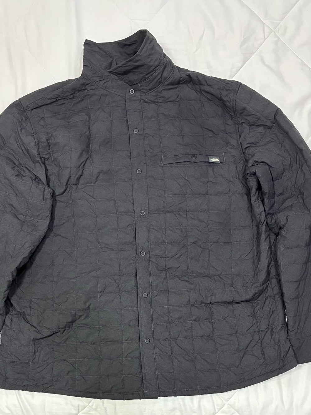 The North Face Men's Black Quilted Snap-Front Puffer Jacket